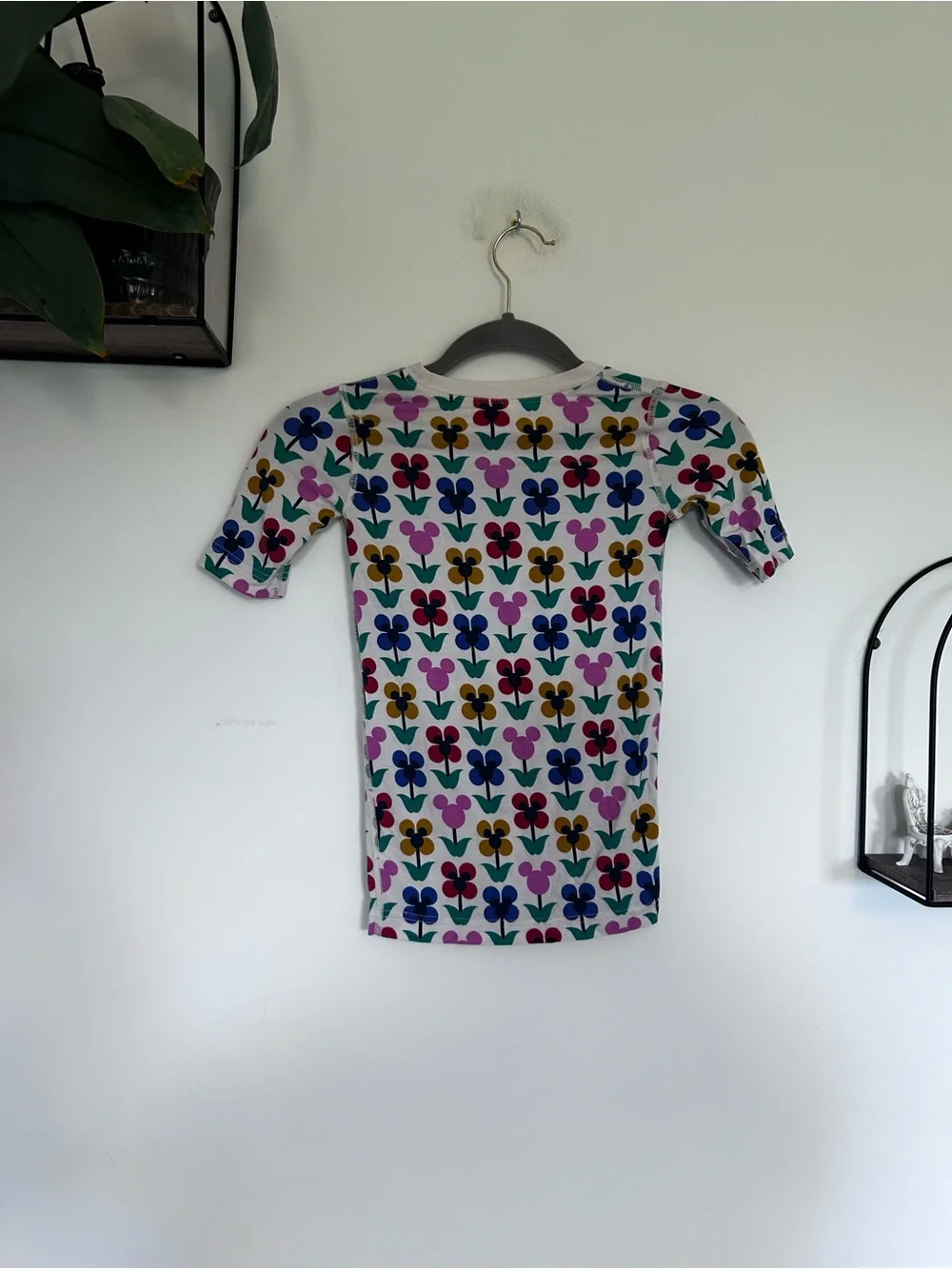 Hanna Andersson Disney Mickey Mouse Ear Floral Short Sleeve Pant Pajama Set 10